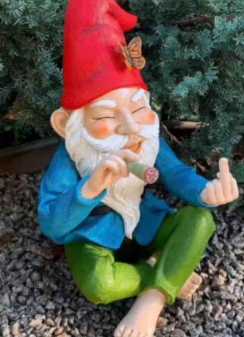 Prachtig tuinbeeld Rokende Kabouter rood (15cm), Ophalen of Verzenden, Nieuw, Overige materialen