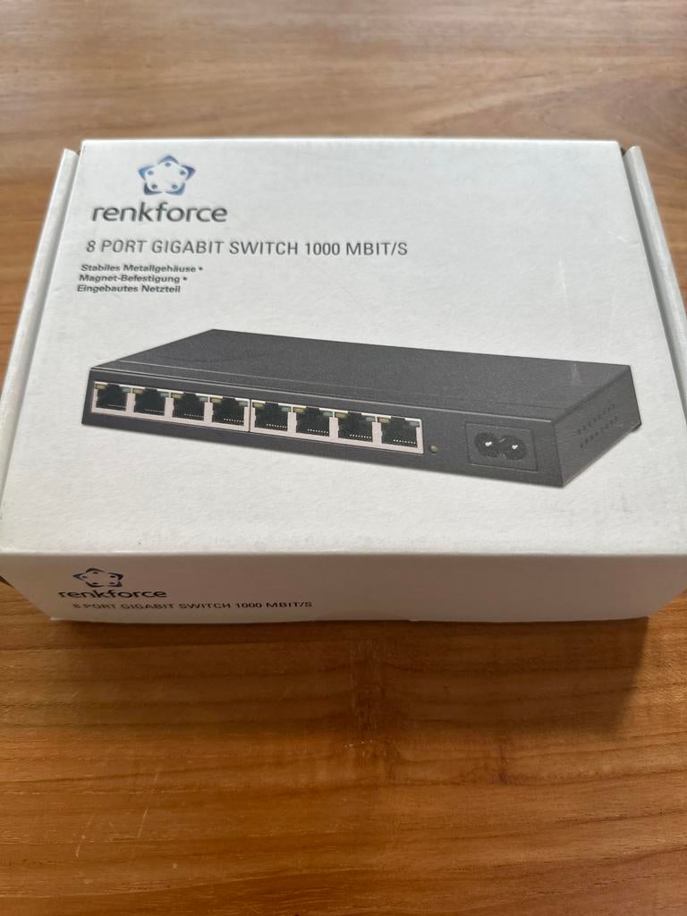 Renkforce 8 poorts Gigabit switch 1000 Mbit/s, Ophalen of Verzenden, Nieuw