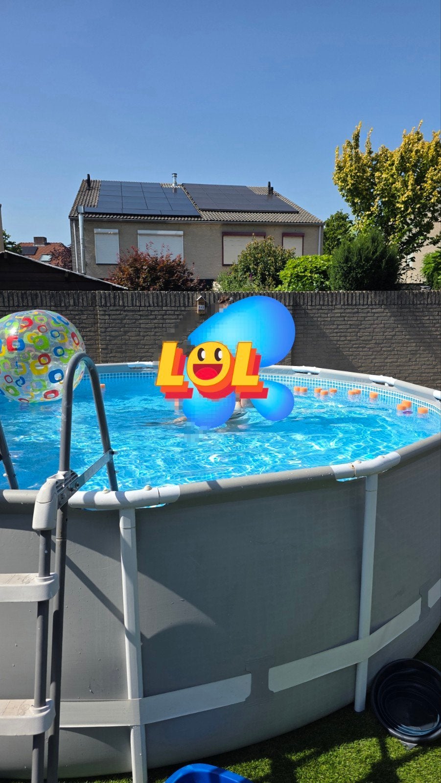 Intex Zwembad Ø427x107cm met trap, skimmer en toebehoren, Ophalen, Gebruikt, 80 tot 120 cm, Rond