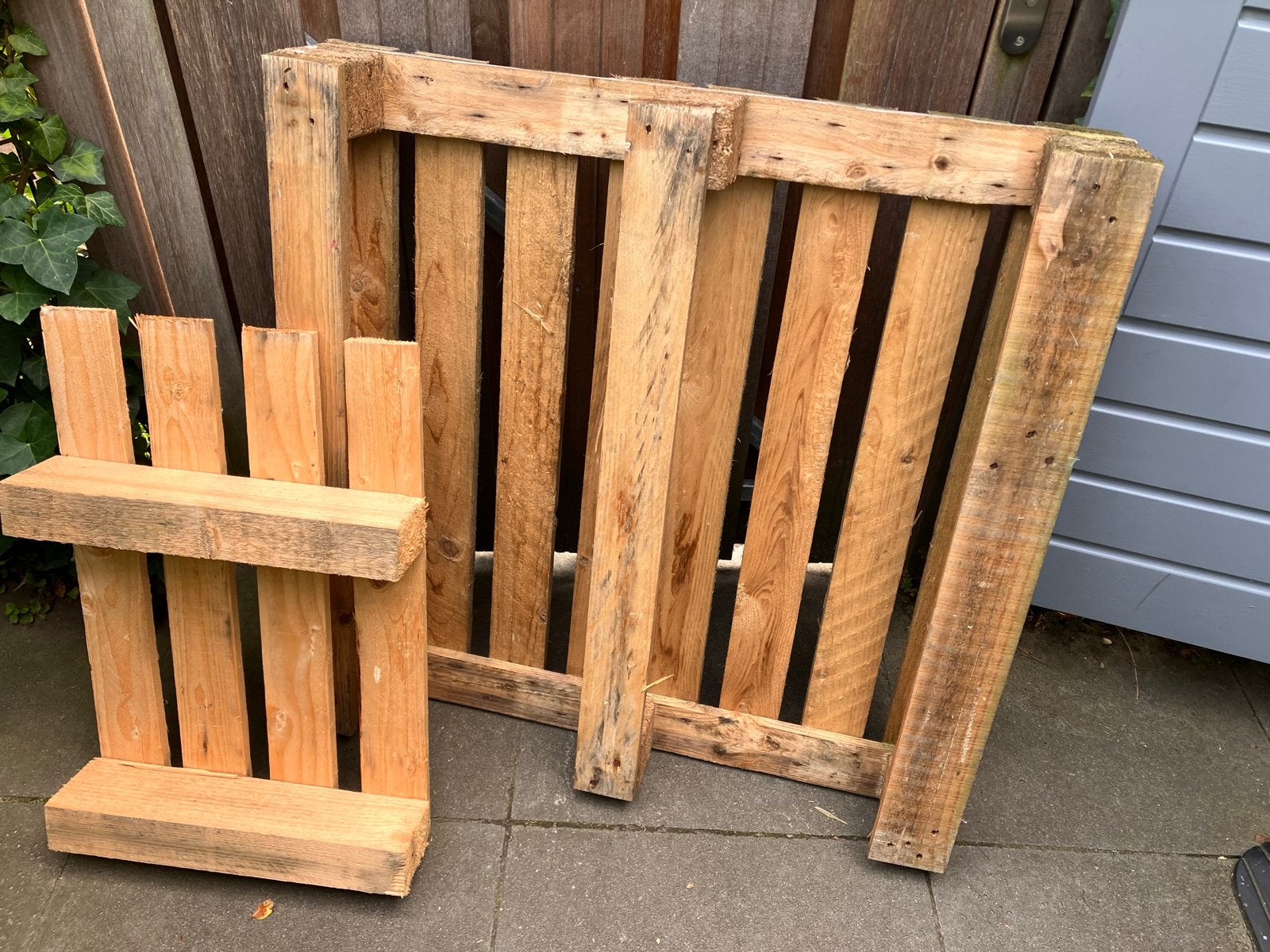 Grotere en kleinere pallet, Ophalen, Gebruikt, Steigerhout, Minder dan 200 cm