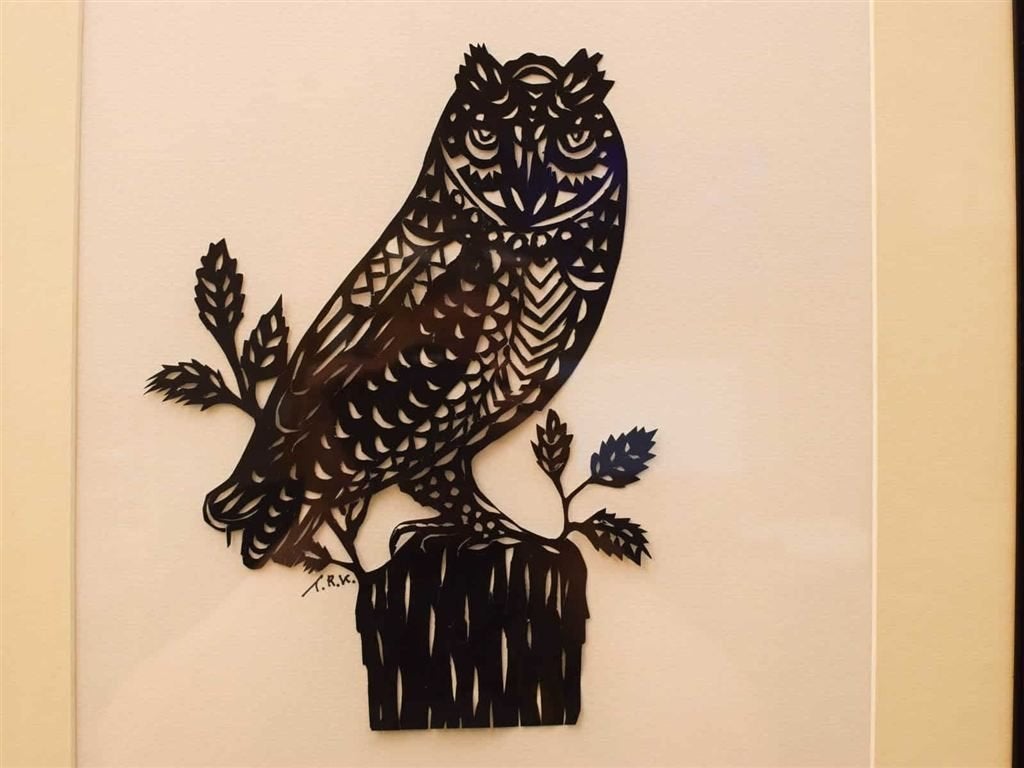 Ingelijste papierknipkunst 53389, Ophalen of Verzenden, Gebruikt