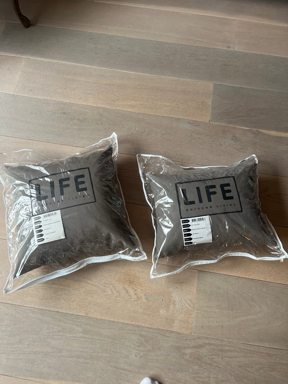 Life Outdoor Living kussens - Taupe textilene, Ophalen, Overige merken, Bruin, Vierkant