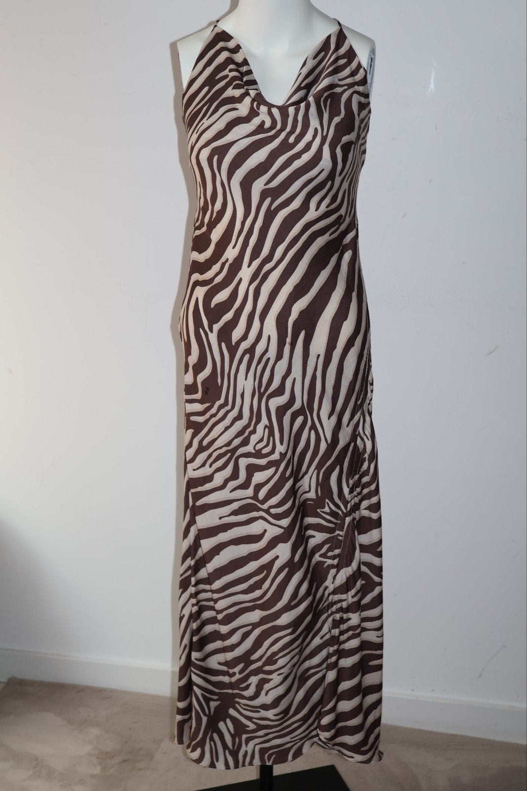 Josh V Rosalinde lange jurk maat 38 M bruin zebraprint, Kleding | Dames, Josh V, Josh V.nl, Bruin, NL