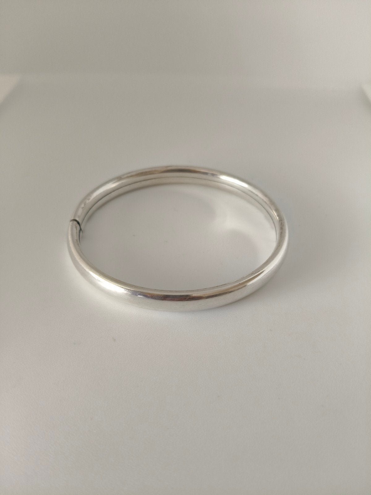 Zilveren 925 Ovale Bangle - Bolle Buis Design, Ophalen of Verzenden, Zo goed als nieuw, Zilver, Zilver