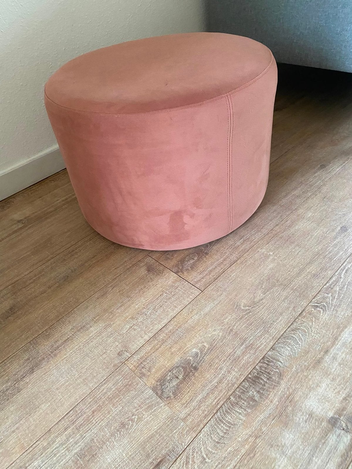 Roze poef, 40cm hoog, Ophalen, Minder dan 50 cm, Gebruikt, Rond