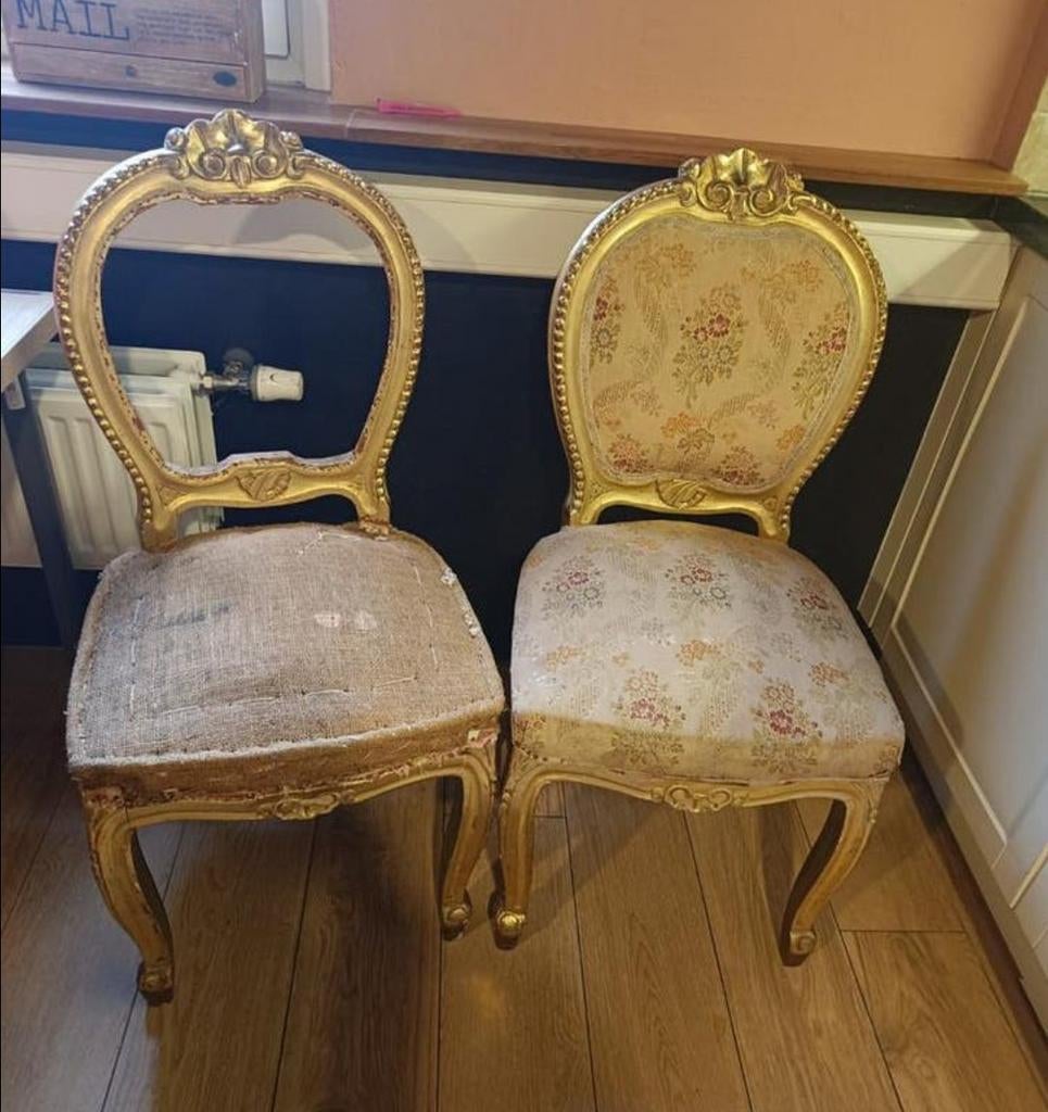 2 Barok / Brocante stoelen - Gratis, Antiek en Kunst, Antiek | Meubels | Stoelen en Banken, Ophalen