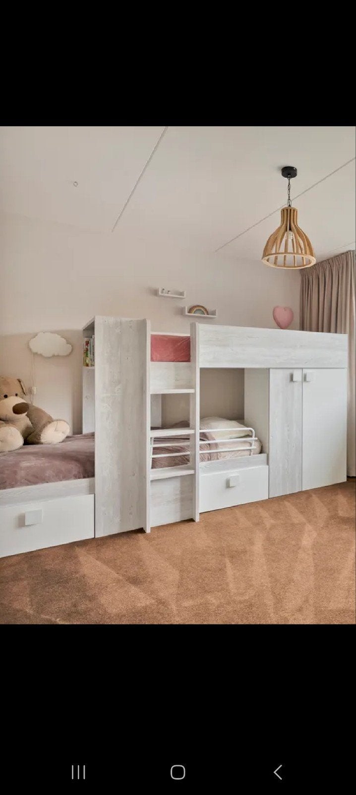Stapelbed met geïntegreerde kast en lades zgan, Ophalen, Zo goed als nieuw, Stapelbed