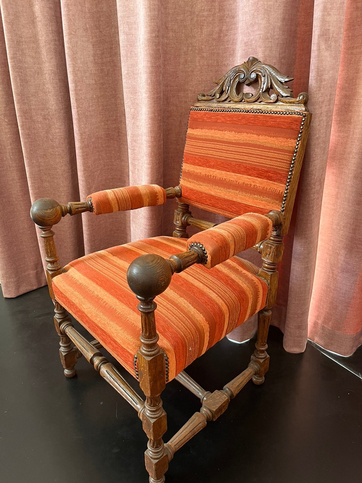 Antieke Louis XIII-stijl fauteuil, kasteelstoel, Ophalen