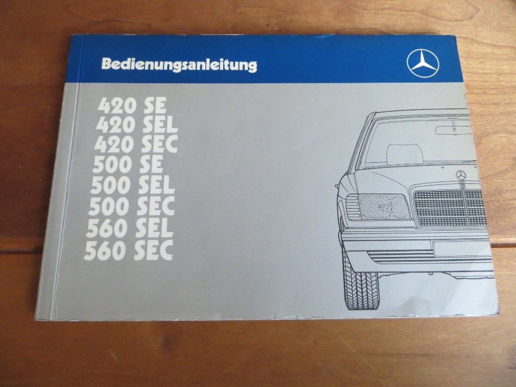 Instructieboek Mercedes S-klasse V8 W126 1985-91 420 500 560, Ophalen of Verzenden