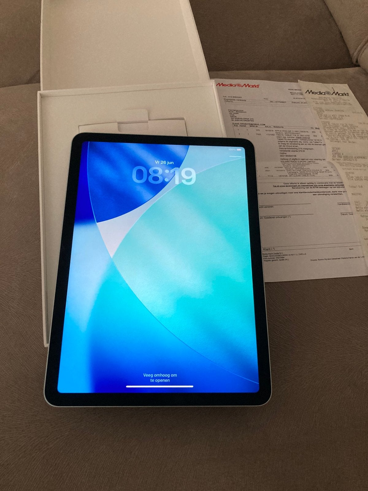 iPad Air M2 chip 128gb WiFi blue Bon met garantie als Nieuw, Computers en Software, Apple iPads, Blauw, Apple iPad Air, 11 inch