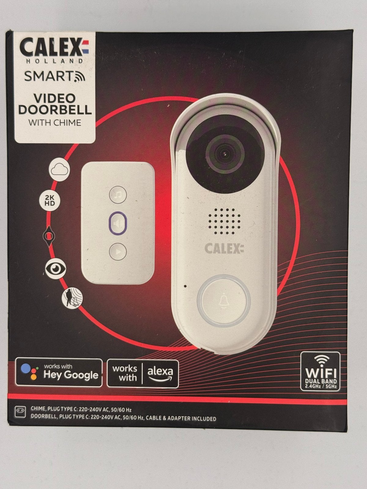 Calex Smart Video Deurbel met Chime - Nieuw in doos, Ophalen, Bewegingsdetectiesensor, Nieuw, Draadloos