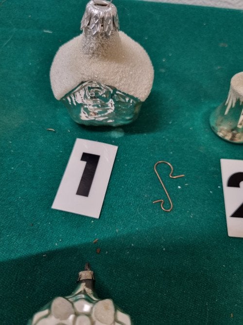 kerstboomhangers retro 7 stuks zilver glas , [a513], Ophalen of Verzenden, 'T Olde Gre-j, Info@toldegrej.nl, Endepoelstraat 20f Didam