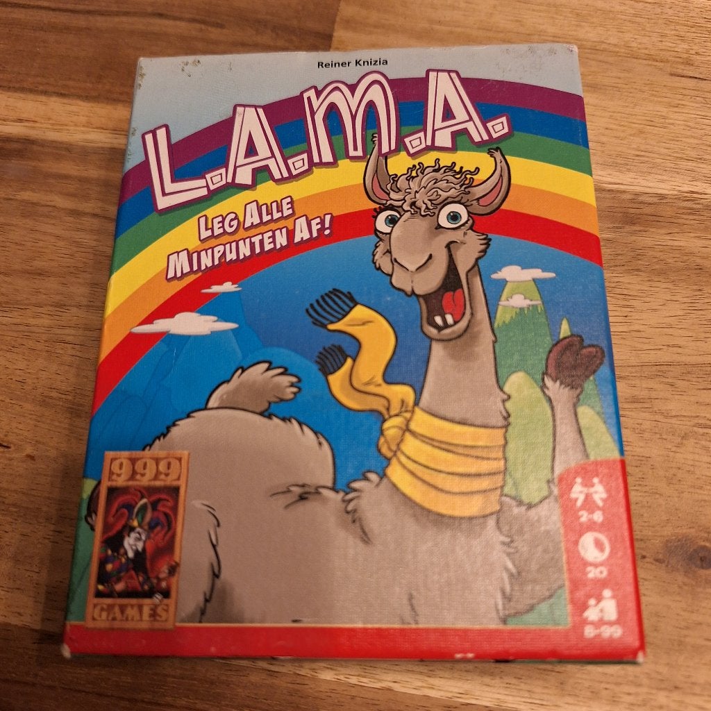 L.A.M.A. Kaartspel van Reiner Knizia (999 Games), Een of twee spelers, Ophalen of Verzenden, Zo goed als nieuw, 999 Games