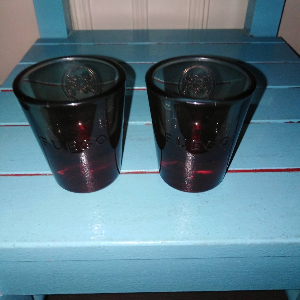 Bacardi fuego glaasjes 2 stuks, Ophalen, Gebruikt, Borrel- of Shotglas