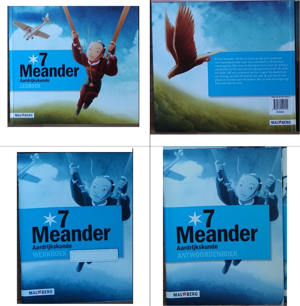 Meander aardrijkskunde G7: les-, werk- & antw.boek + kaarten, Malmberg, Ophalen of Verzenden, Overige niveaus, Aardrijkskunde