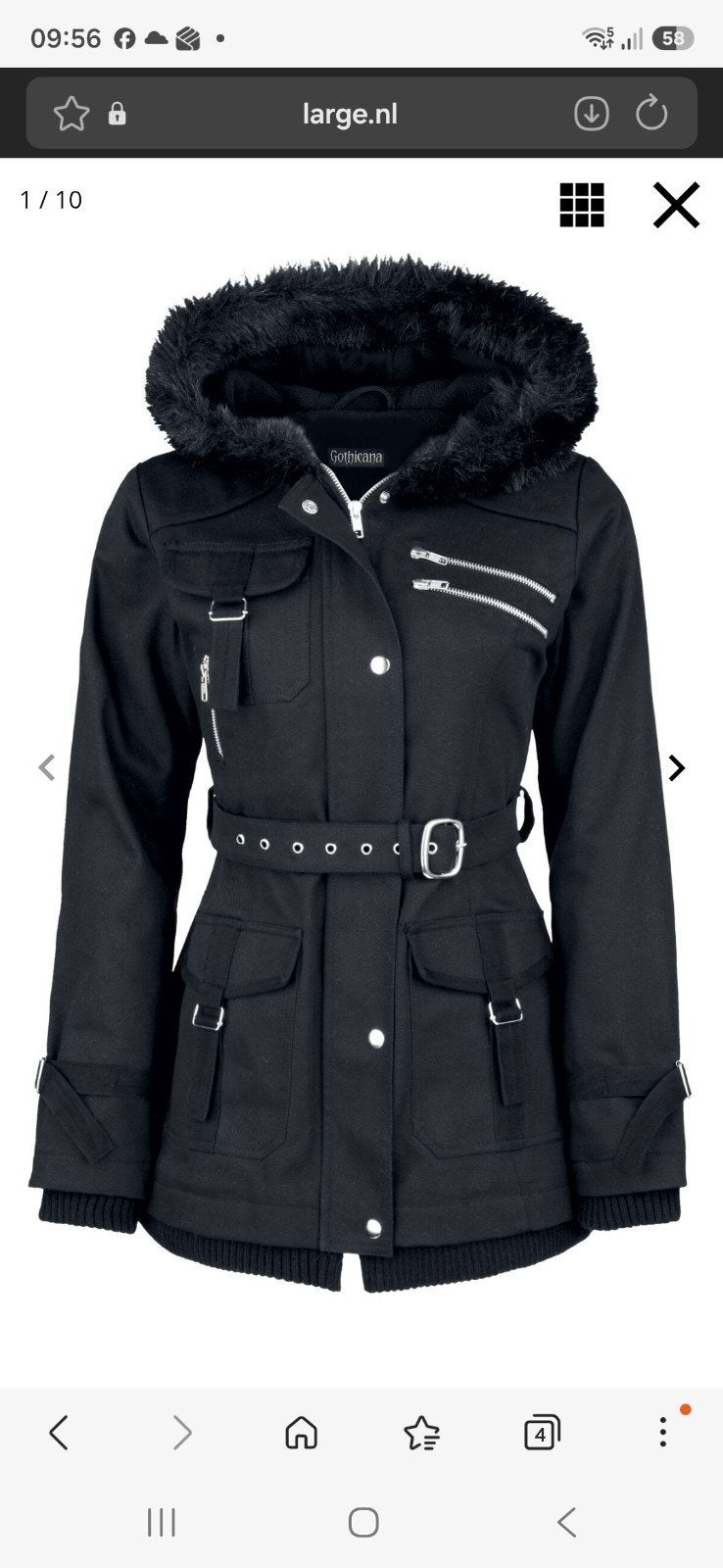 Gothicana jas 2xl, Zwart, Ophalen of Verzenden, Zo goed als nieuw, Maat 46/48 (XL) of groter