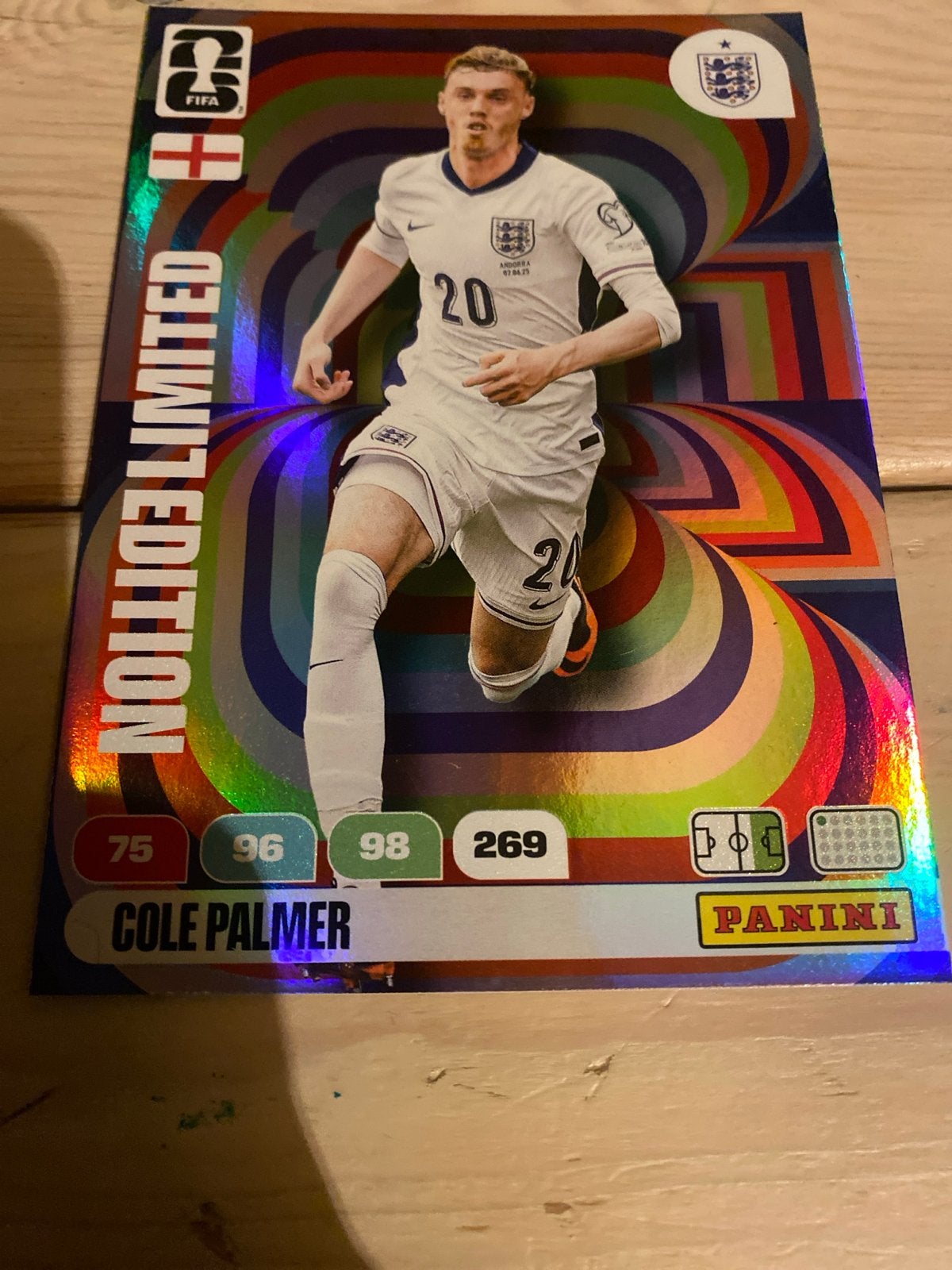 Cole Palmer Limited Edition Panini Voetbalplaatje, Ophalen of Verzenden, Zo goed als nieuw, Buitenlandse clubs, Spelerskaart