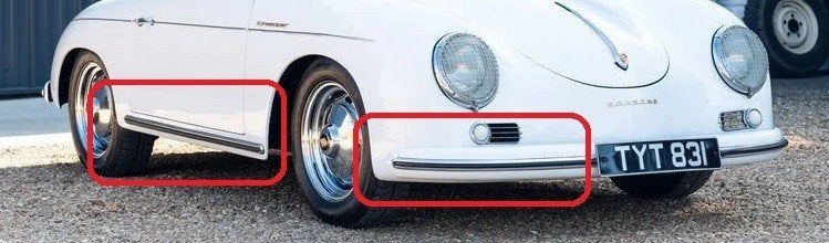 Dorpellijsten PORSCHE 356 Speedster Coupe bumperlijsten, Ophalen of Verzenden, Nieuw, Porsche