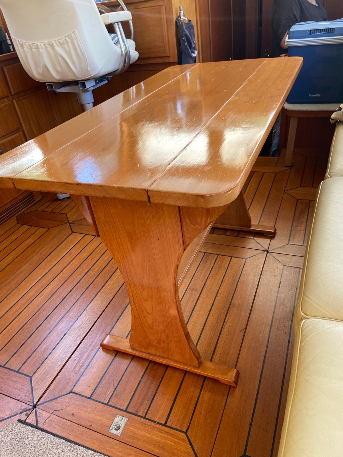 Boottafel teak massief, Ophalen, Zo goed als nieuw, Kombuis en Sanitair, Zeilboot of Motorboot