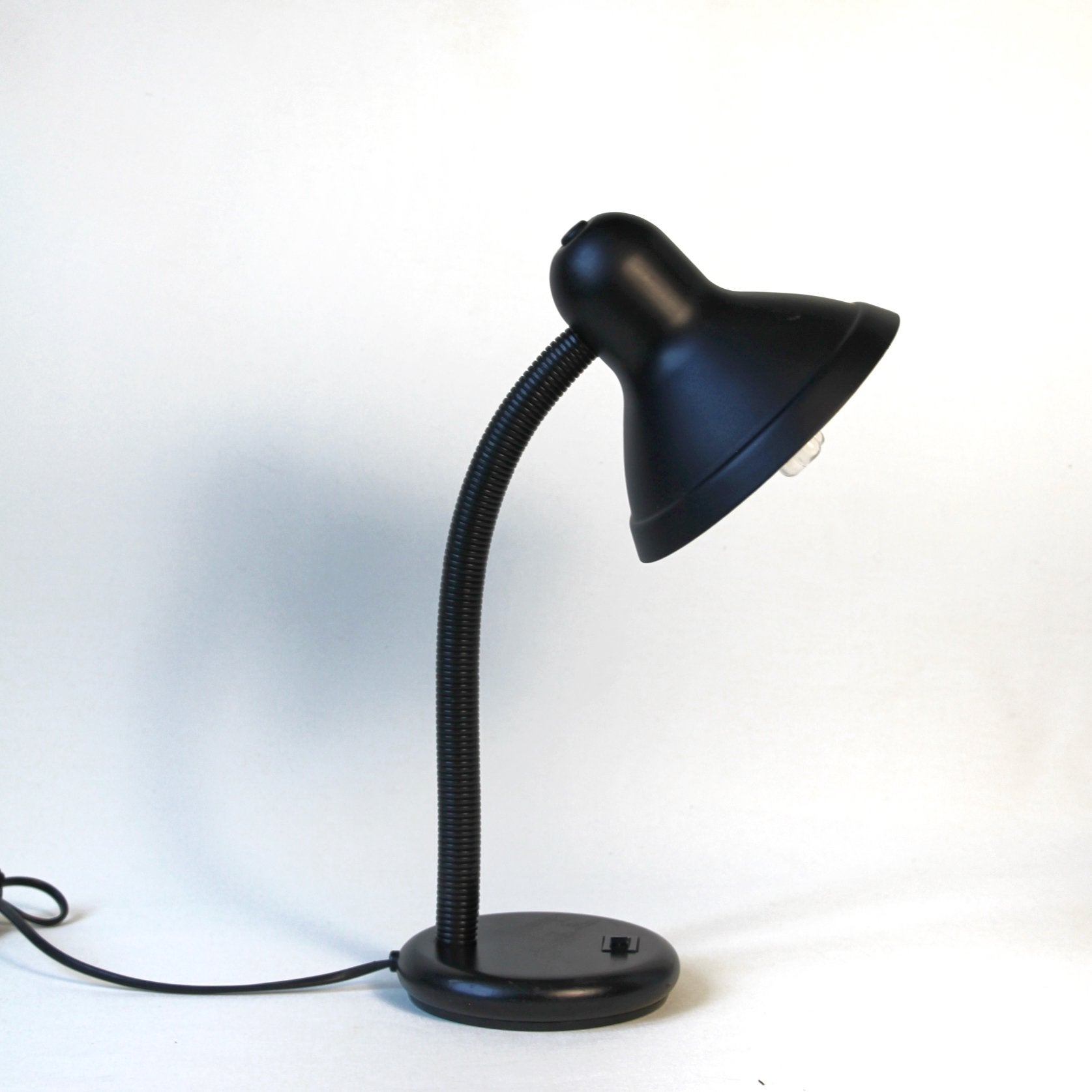 Vintage Zwarte Bureaulamp met Flexibele Gooseneck (Jaren 80), Ophalen of Verzenden, Bureaulamp, Vintage