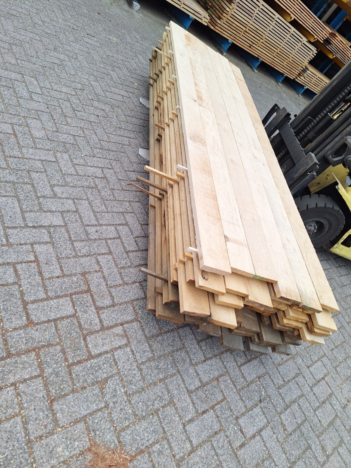 Partij Eiken planken 30x150mm 3000mm windgedroogd 54 stuks, Ophalen, Minder dan 25 mm, Eiken, Nieuw