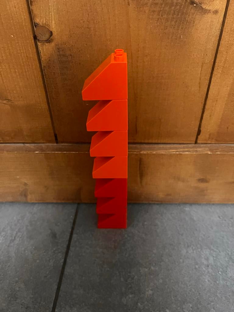 7 Duplo blokken met diagonale zijkant, Ophalen of Verzenden, Zo goed als nieuw, Losse stenen, Duplo