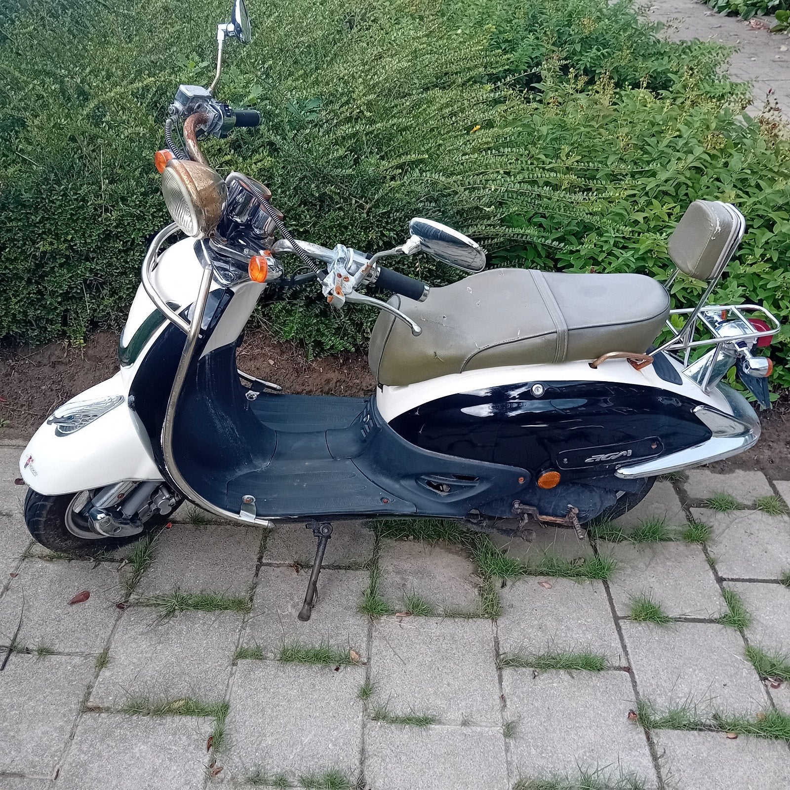 Retro brommer - Wit/Zwart, Gebruikt, Benzine, Ophalen, Overige merken
