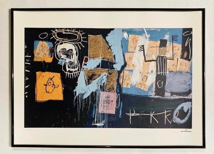 J-M BASQUIAT : XXL-lithografie. Wordt geleverd met lijst., Ophalen of Verzenden