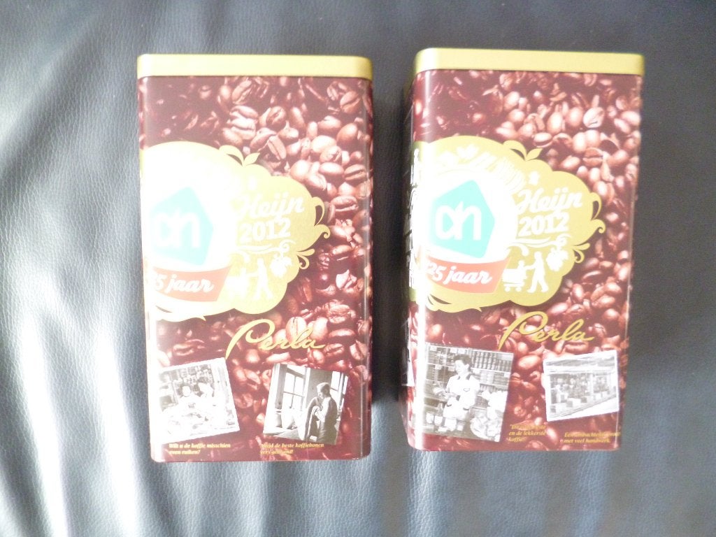 2x NIEUW koffieblik Albert Heijn 125 jaar, Ophalen of Verzenden, Nieuw, Koffie
