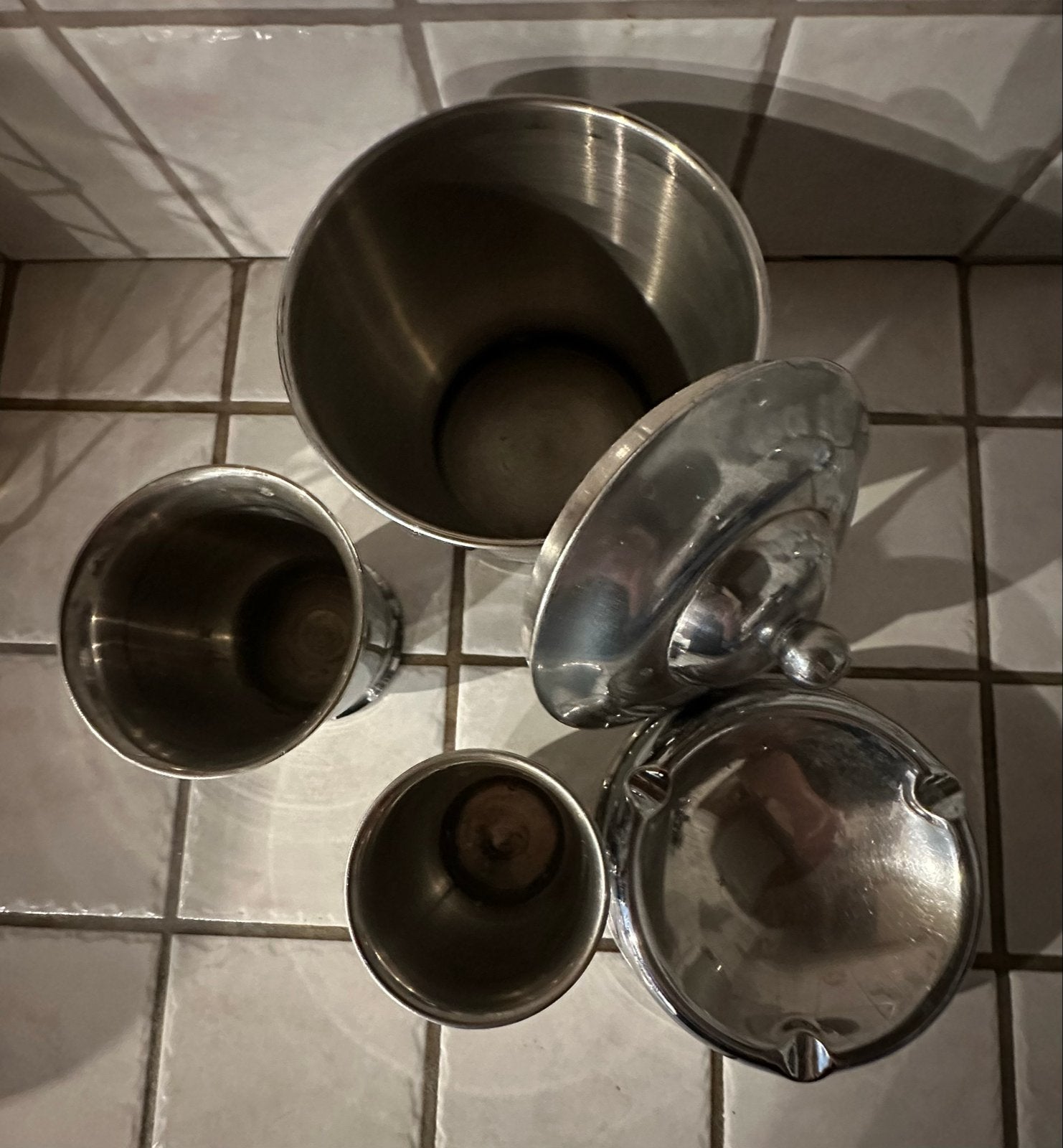 Vintage Metalen Rookset (4-delig) - Mid-Century / Retro, Antiek en Kunst, Ophalen of Verzenden