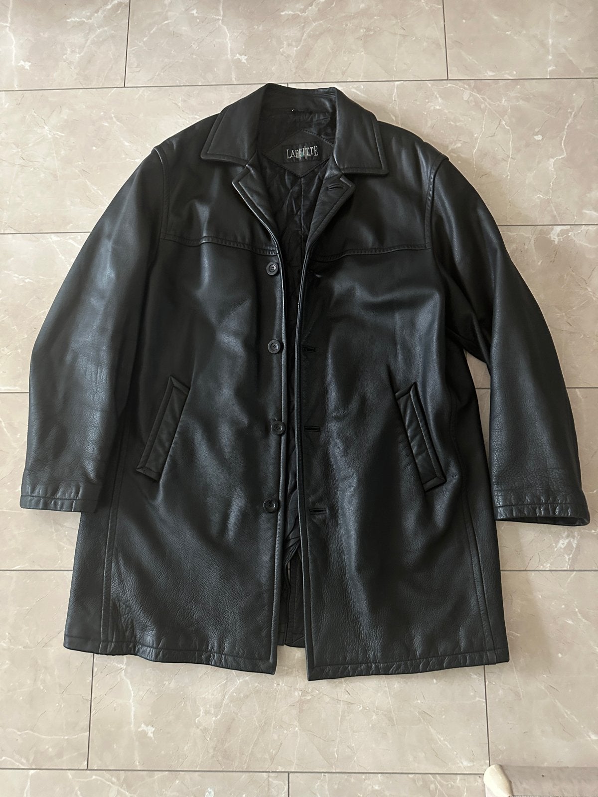 Echte Leren jas heren - Zwart - Maat XXXL, Kleding | Heren, Ophalen, Gedragen, Overige maten, Zwart