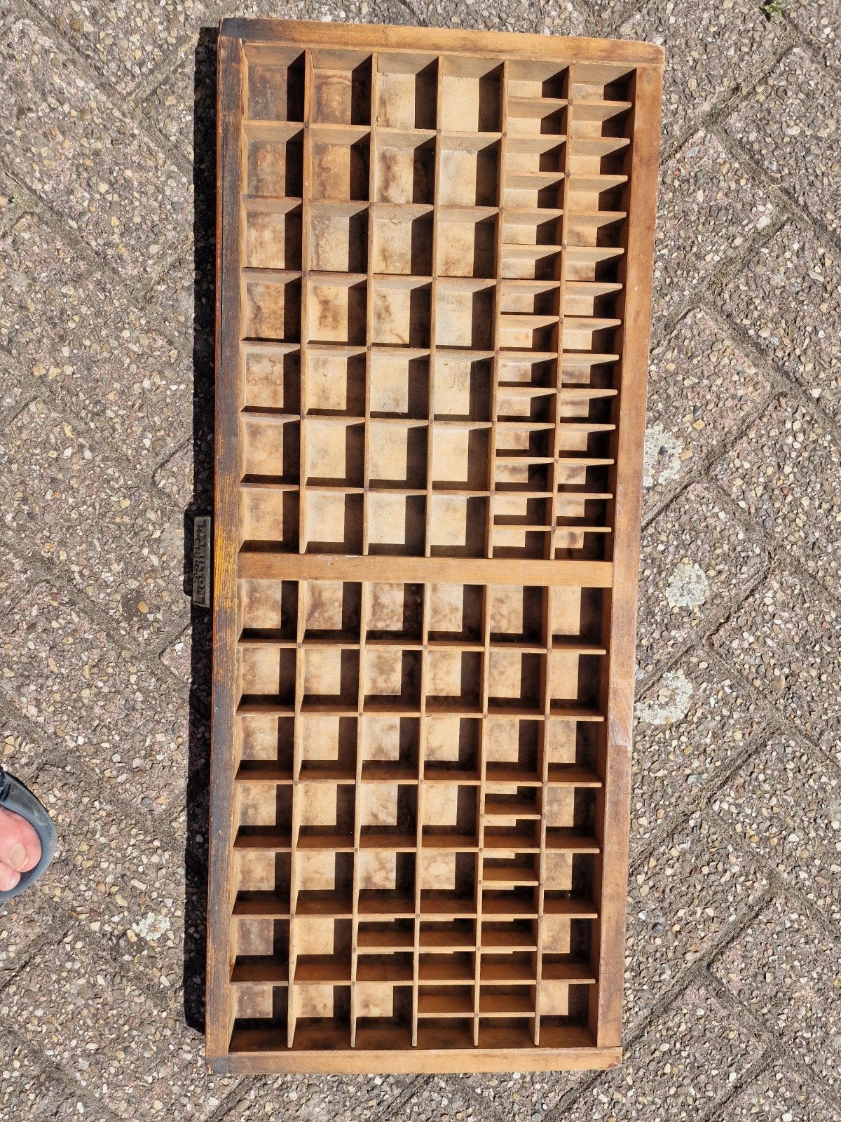 Antieke letterbak, houten sorteerbak, Ophalen