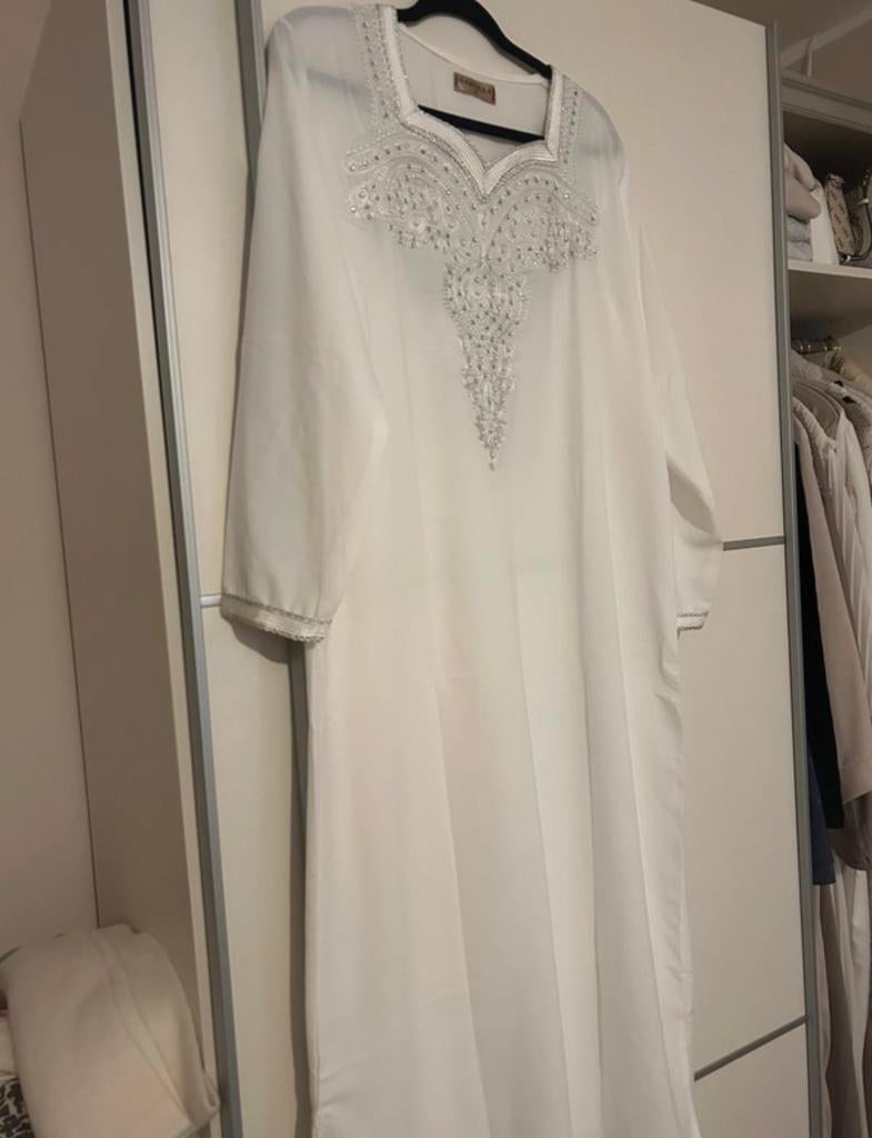 Dubai abaya, Kleding | Dames, Wit, Ophalen of Verzenden, Zo goed als nieuw, Maat 36 (S)
