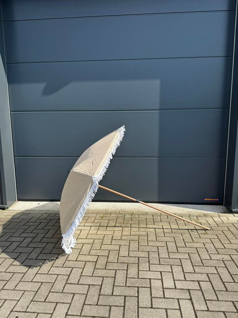 Parasol +  grondboor Human Nature, Ophalen, Nieuw, 1 tot 2 meter, Strandparasol