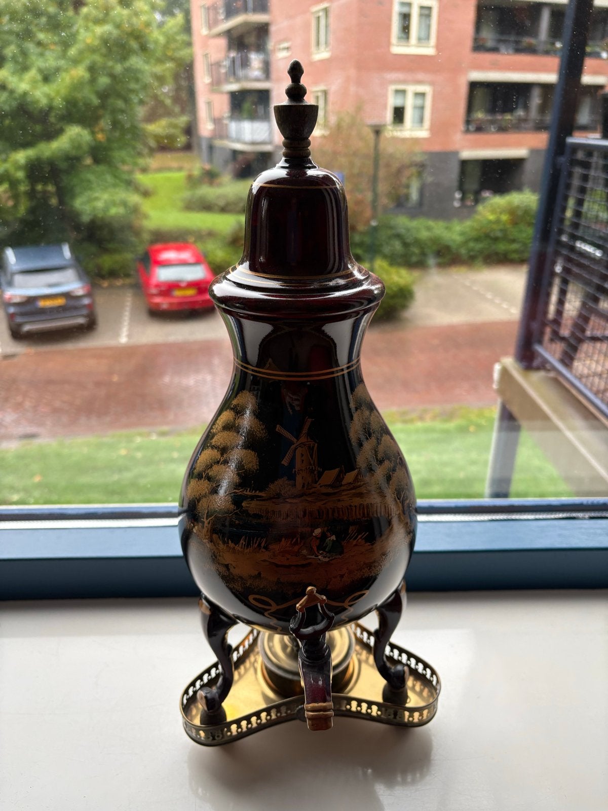Antieke Samovar met Molen Decoratie, Antiek en Kunst, Ophalen of Verzenden