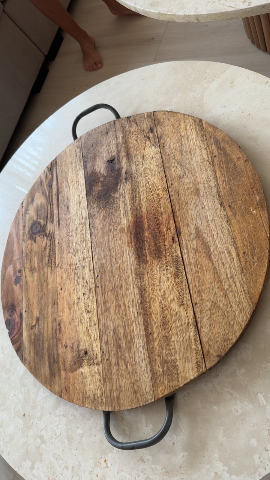 Houten Serveerblad/Borrelplank - Rond 50 cm, Hout, Ophalen of Verzenden, Bruin, Landelijk