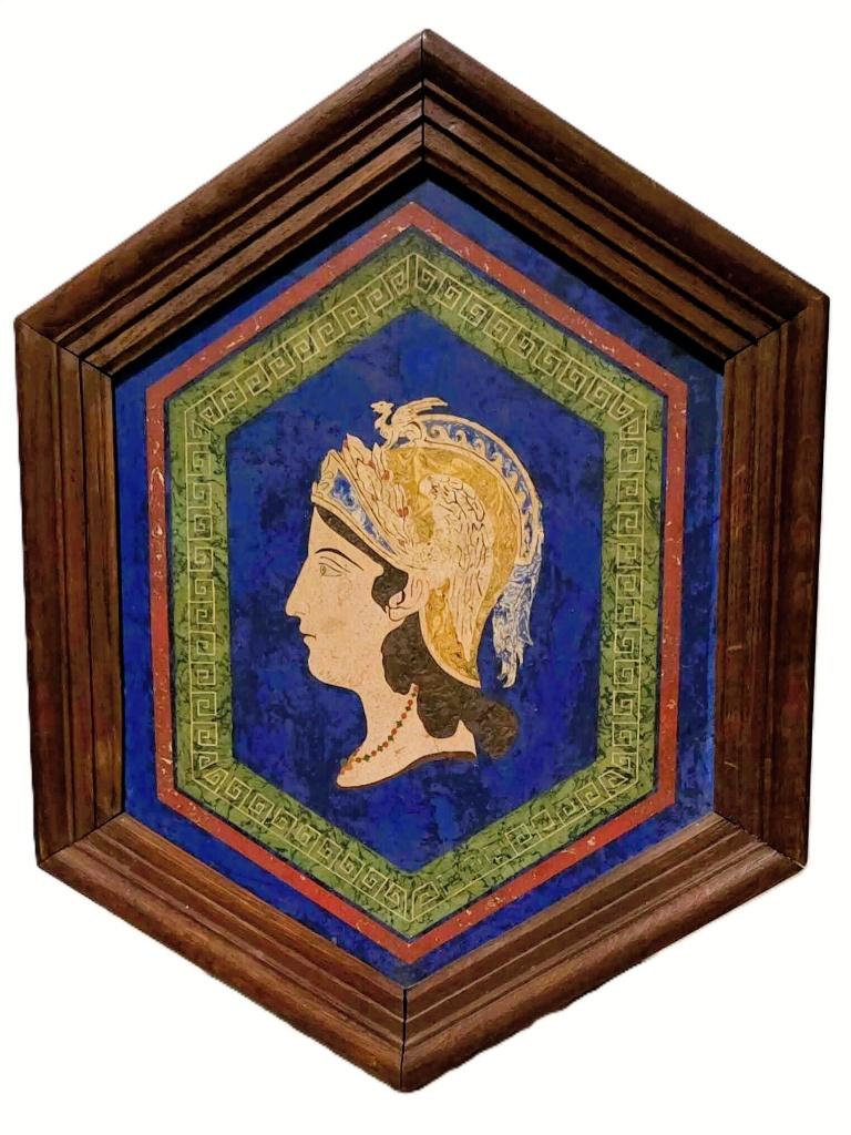 Romeinse figuur in stenen paneel., Antiek en Kunst, Kunst | Beelden en Houtsnijwerken, Overige onderwerpen, Wanddecoratie, Steen of Keramiek