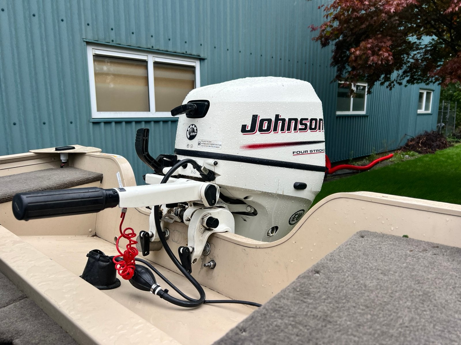Jhonson 25pk 4takt goed onderhouden met boekjes, Watersport en Boten, Ophalen, 10 tot 30 pk, Gebruikt, Viertaktmotor