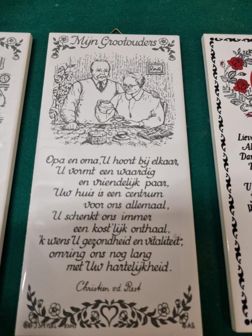 spreuktegels opa oma ouders 3 stuks, Ophalen of Verzenden, 'T Olde Gre-j, Info@toldegrej.nl, Endepoelstraat 20f Didam