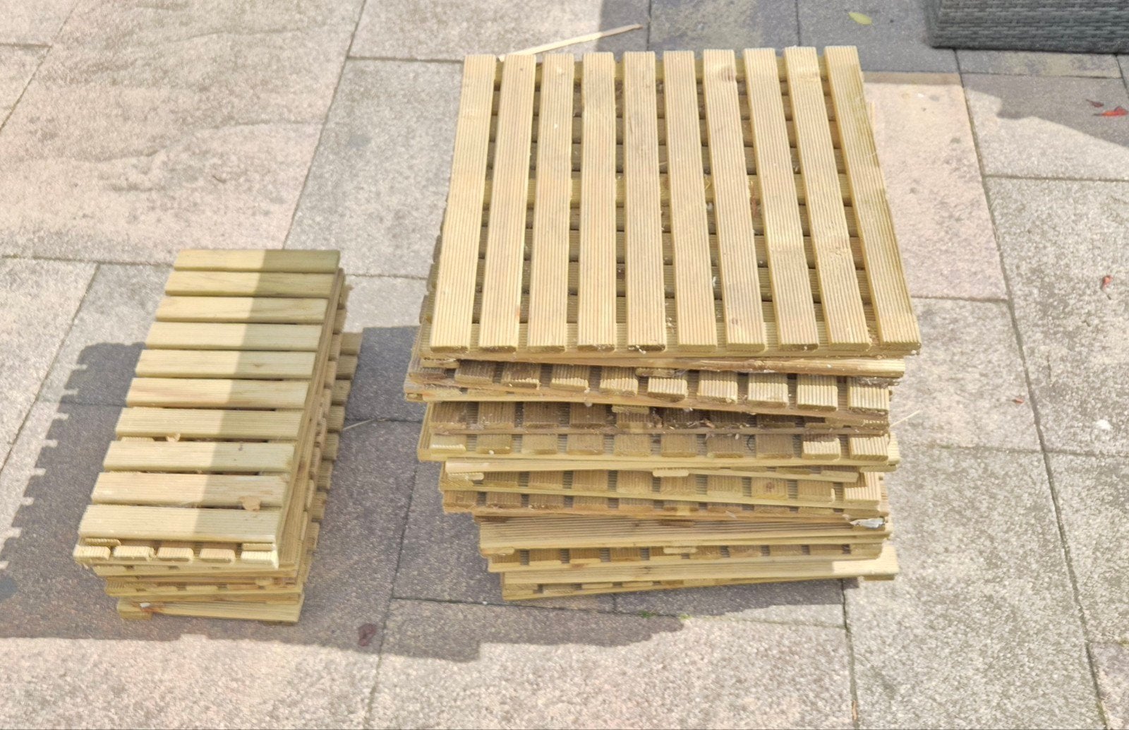 Houten terrastegels / vlondertegels, Ophalen, Gebruikt, Hout