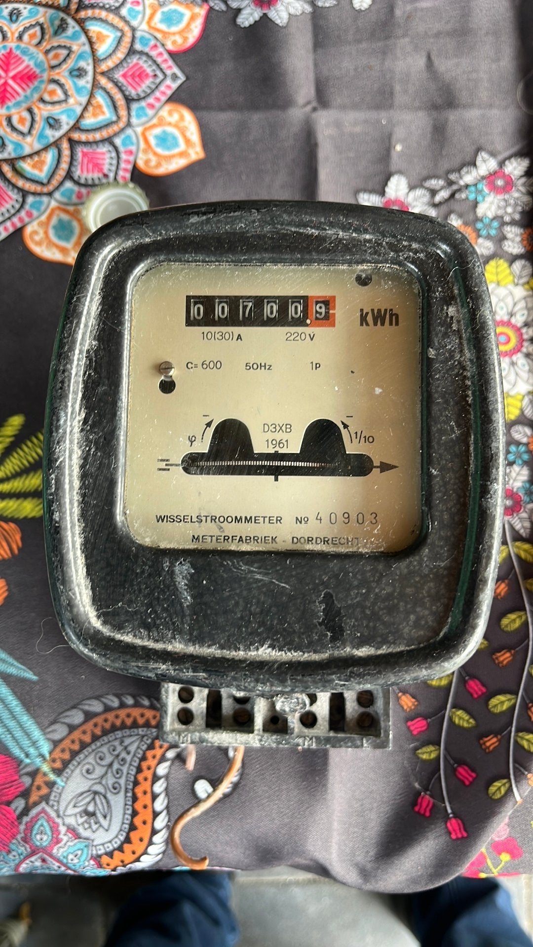 Vintage wisselstroom meter, Ophalen of Verzenden, Gebruikt, Overige typen