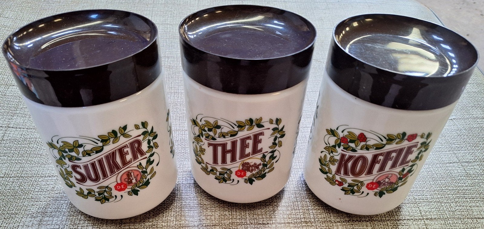 Vintage Douwe Egberts voorraad potten, Antiek en Kunst, Ophalen of Verzenden