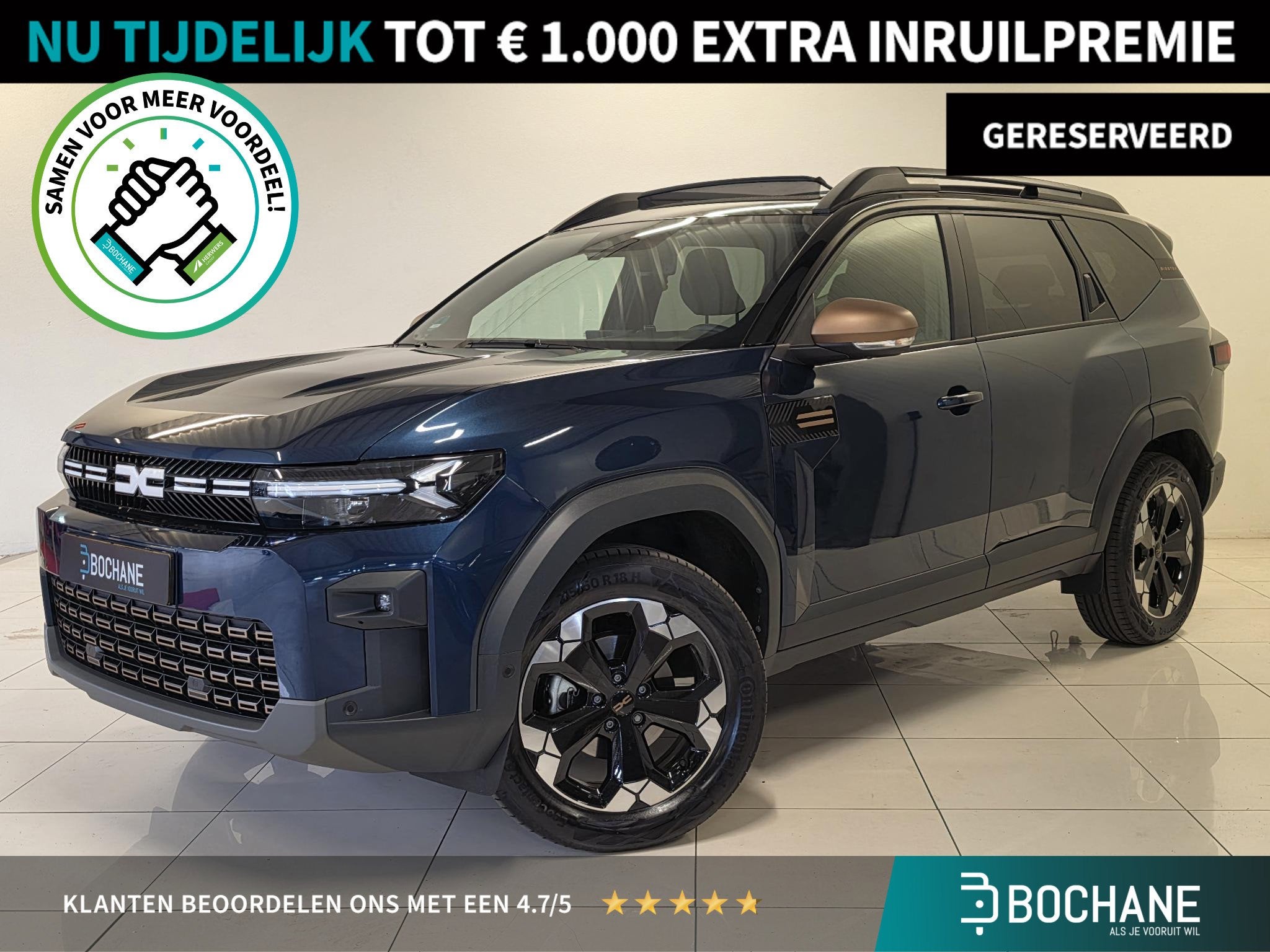 Dacia Bigster 1.2 Mild Hybrid-G 140 Extreme | Panoramadak |, Auto's, Gebruikt, 1199 cc, Met garantie (alle), Blauw