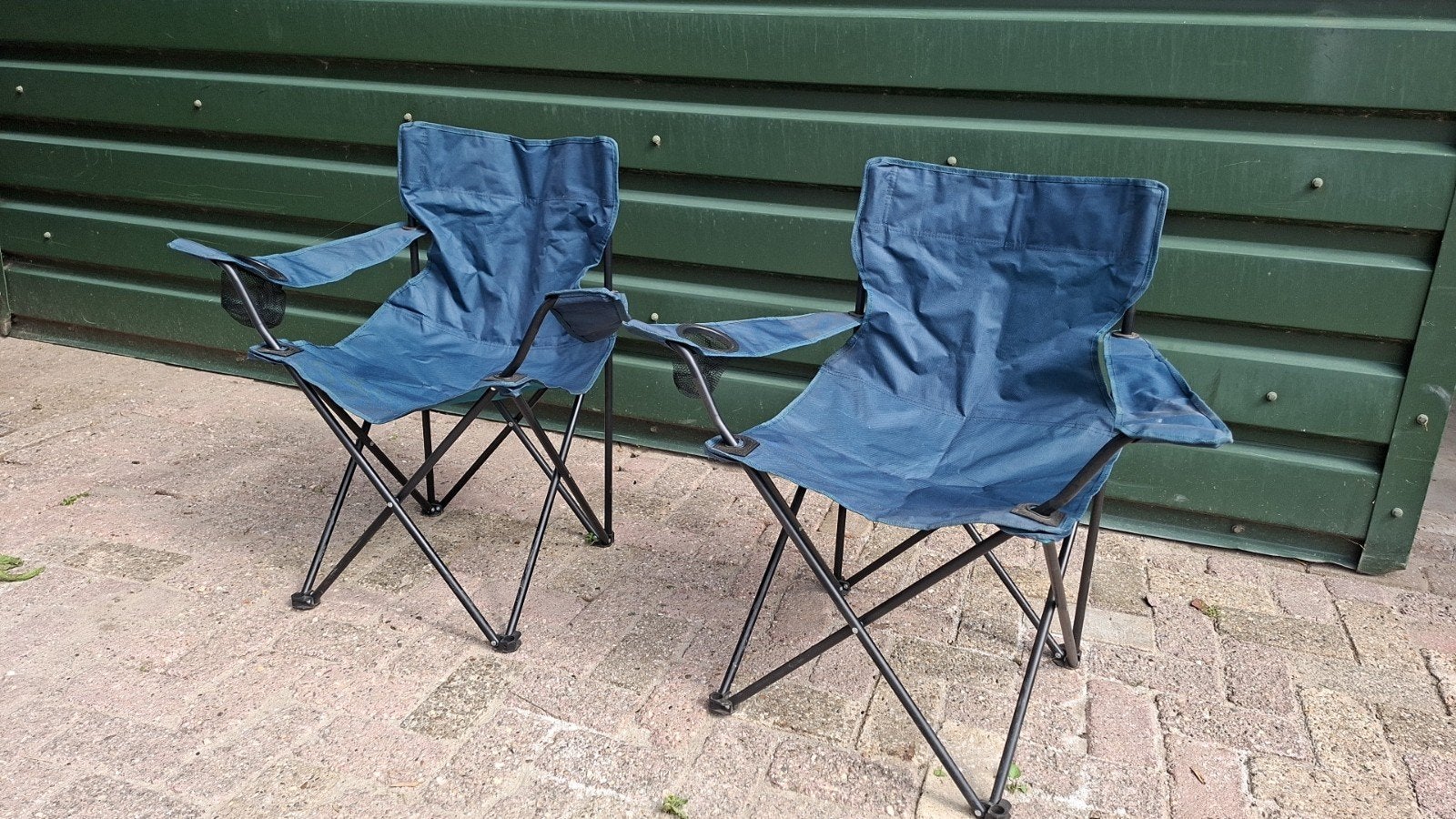 2x vouwstoel camping max 110 kg belasting, Ophalen of Verzenden, Campingstoel