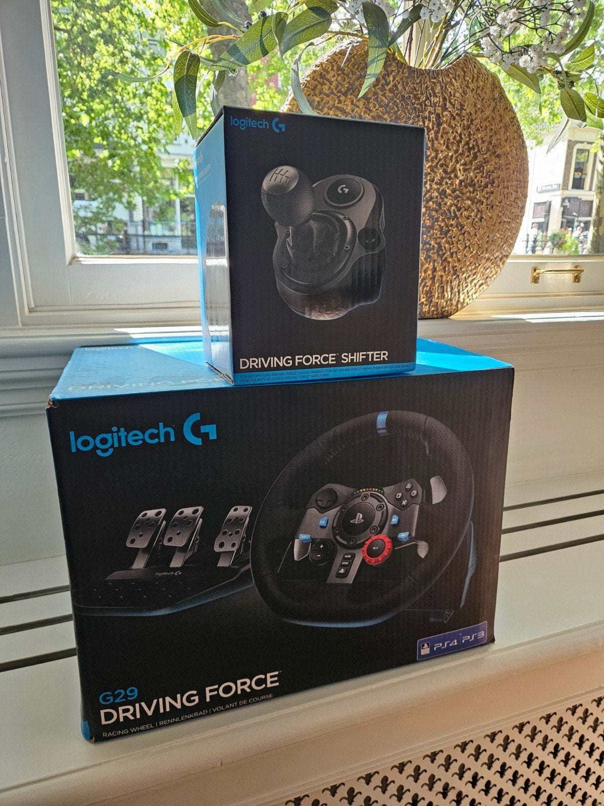 Logitech G29 Driving Force racestuur + Driving Force Shifter, Ophalen, Zo goed als nieuw, Zwart