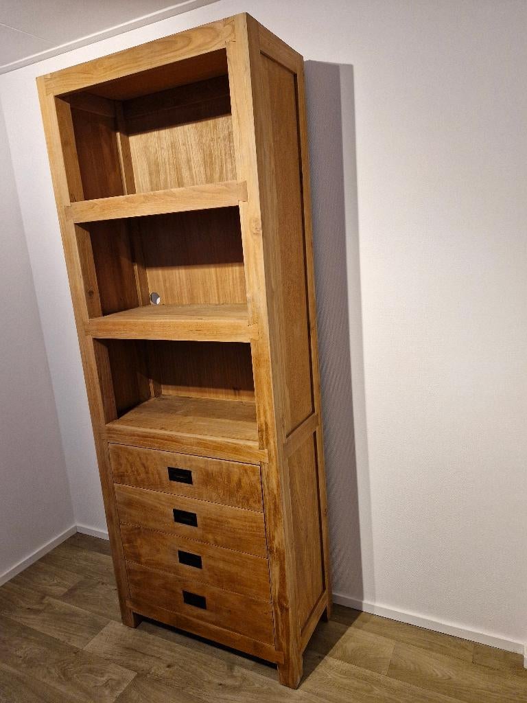 Boekenkast Teak 210x79x40, Huis en Inrichting, Kasten | Boekenkasten, Ophalen, Met plank(en), 200 cm of meer, Teakhout