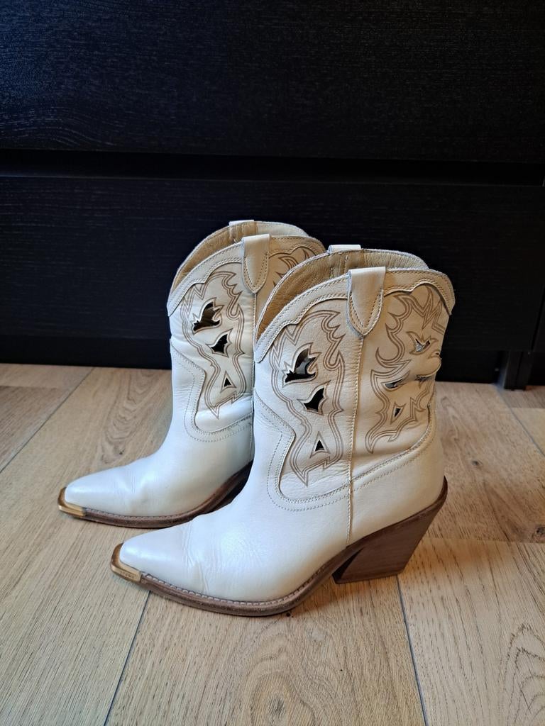 Bronx cowboylaarzen - maat 37, Kleding | Dames, Schoenen, Ophalen of Verzenden, Zo goed als nieuw, Wit, Hoge laarzen