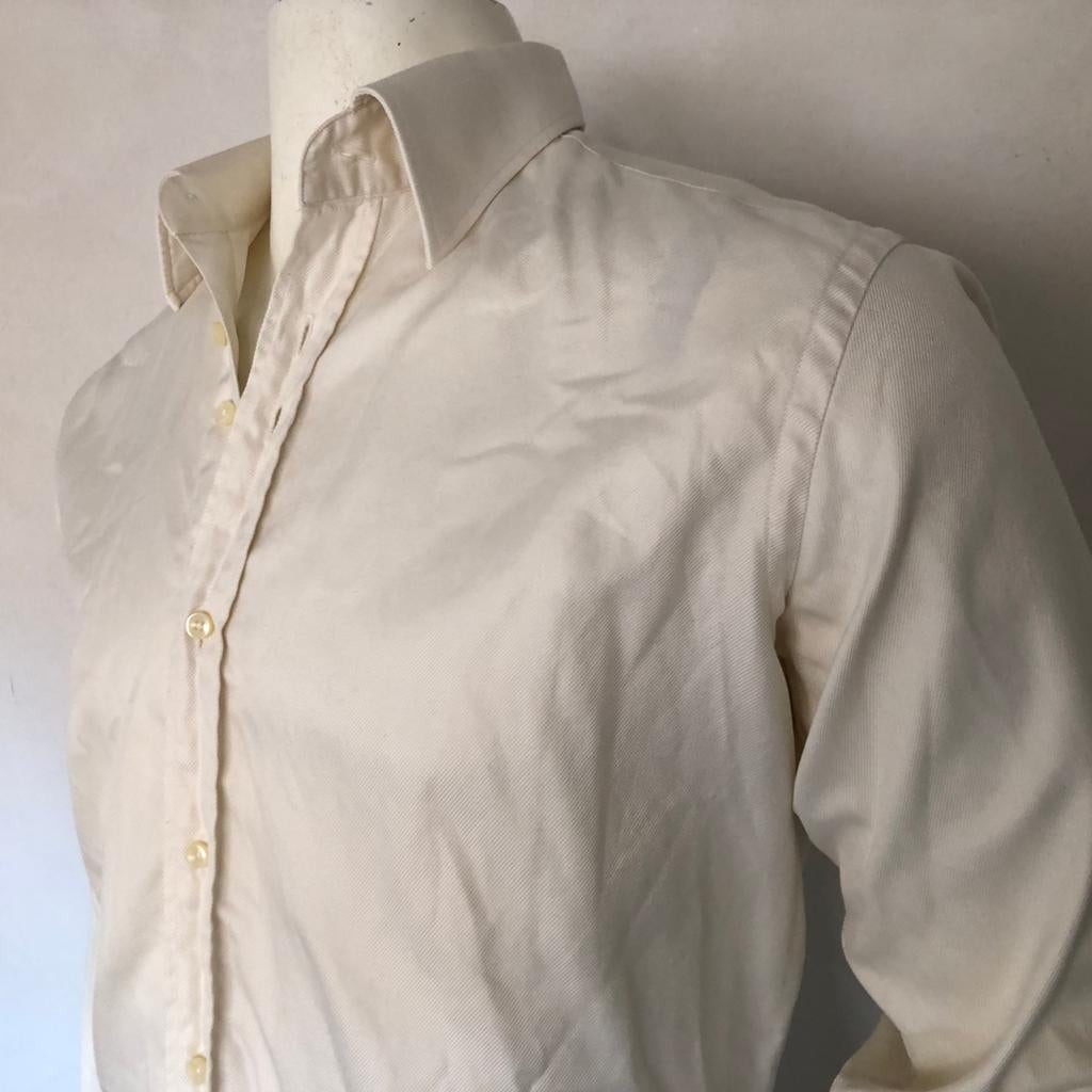 Gentiluomo shirt - overhemd - off white - Italian fabric, Verzenden, Zo goed als nieuw, Overige kleuren, Halswijdte 41/42 (L)