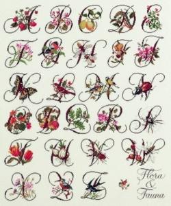 Borduurpakket Flora en Fauna alfabet 219244, Hobby en Vrije tijd, Borduren en Borduurmachines, Geen, Geen, Nieuw, Ophalen of Verzenden