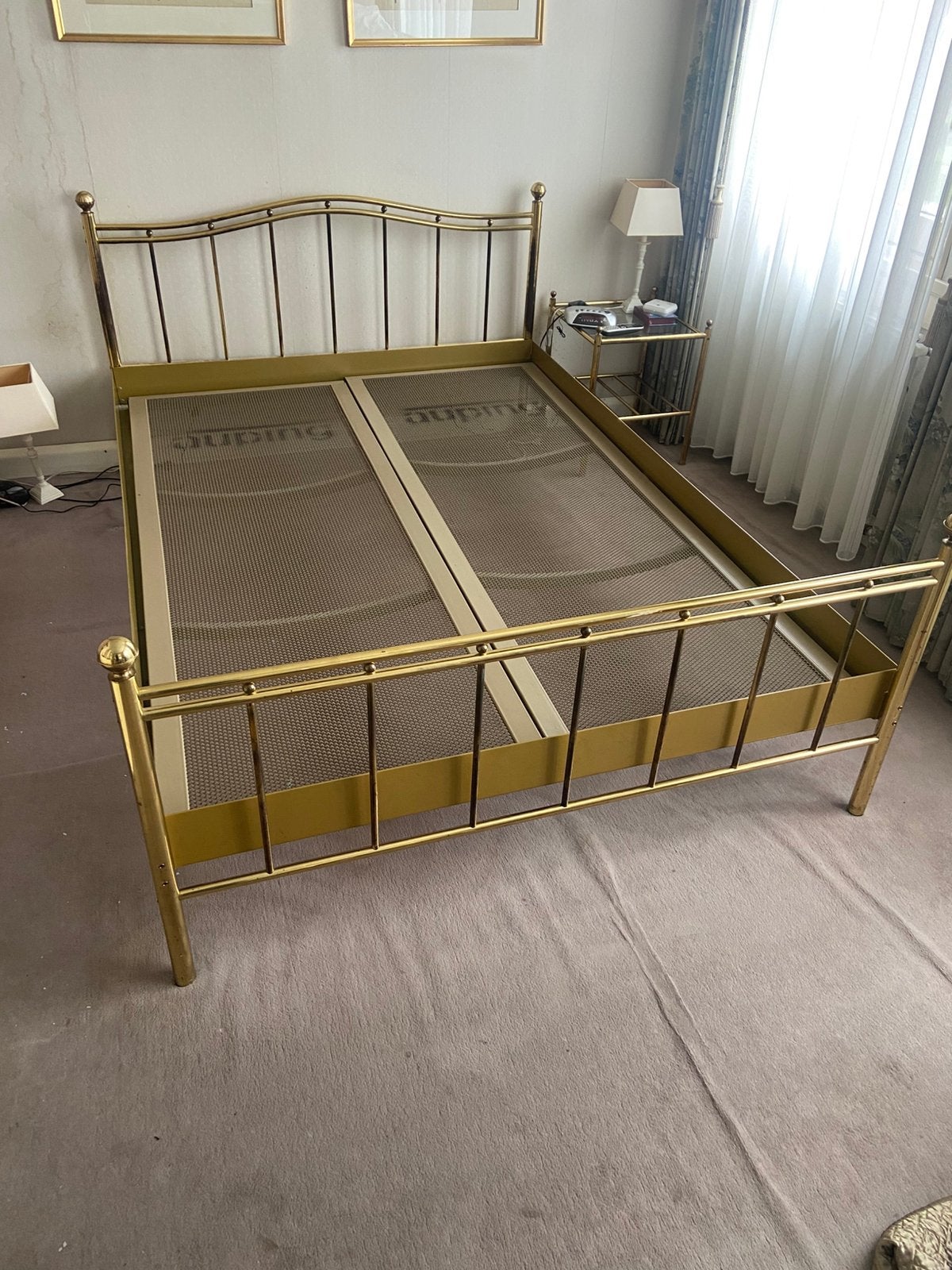 2 persoonsbed incl matras en nachtkastjes 140x200, Huis en Inrichting, Slaapkamer | Bedden, Ophalen, Gebruikt, Wit, Tweepersoons